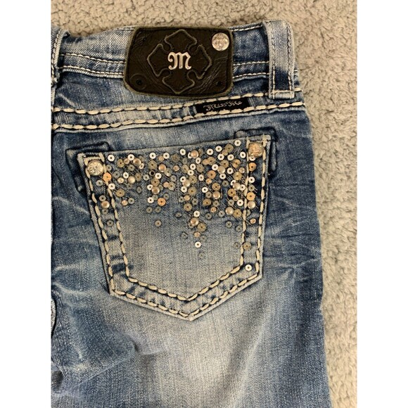Miss Me Skinny Jeans 27 JE5757SR VTG 36D 31 Inseam Embellished Sequin - Picture 12 of 15